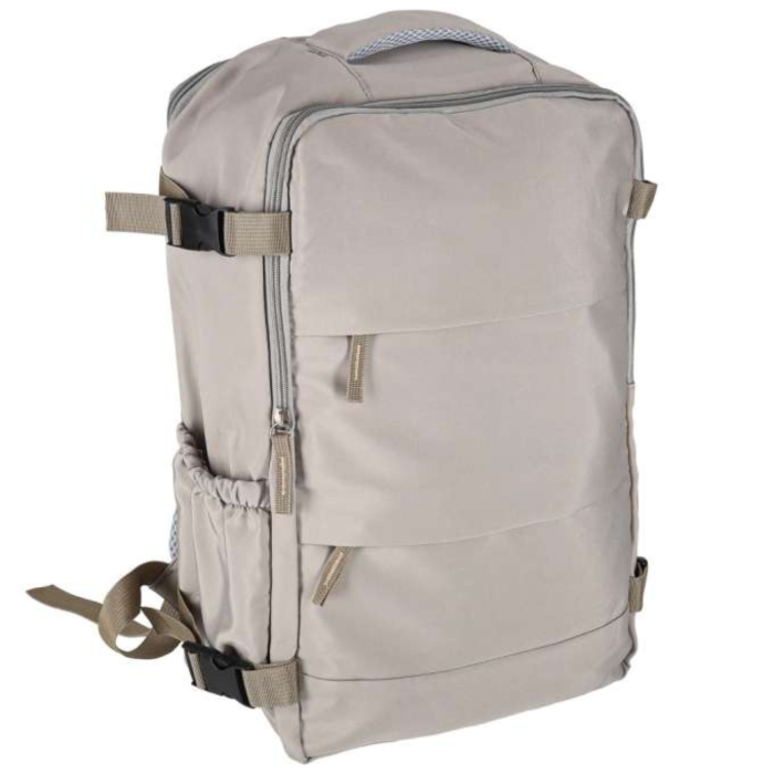 Rucsac de calatorie unisex VarioShop®, pentru bagaj de mana, cu spatiu pentru laptop si incaltaminte, 3 compartimente, 45 x 30 x 12,5 cm, gri [12]