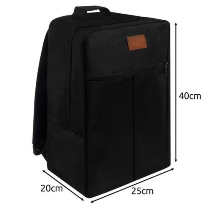 Rucsac de Calatorie VarioShop®, Bagaj de Mana Usor, 20L, Compatibil cu Toate Companiile Aeriene, 40x20x25 cm, Negru [5]