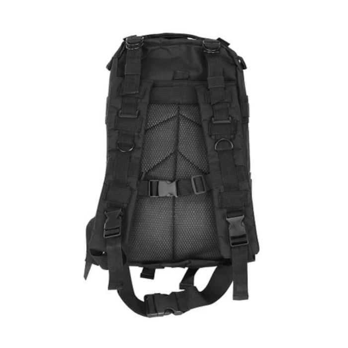 Rucsac militar impermeabil VarioShop®, 5 compartimente, sistem de eliberare rapida, ajustare completa, material durabil, potrivit pentru calatorii, excursii, drumetii, 26 L, 44 x 24 x 20 cm, Negru [9]