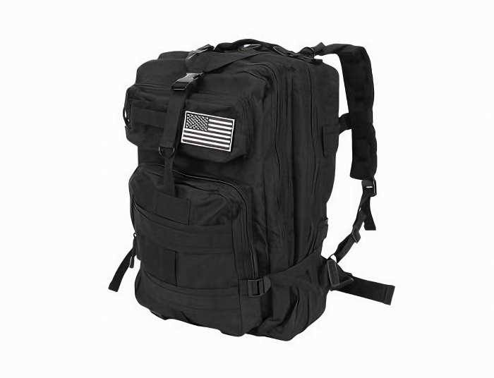 Rucsac militar impermeabil VarioShop®, 5 compartimente, sistem de eliberare rapida, ajustare completa, material durabil, potrivit pentru calatorii, excursii, drumetii, 38 l, 29 x 37 x 50 cm, Negru [2]
