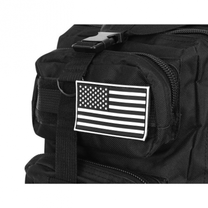 Rucsac militar impermeabil VarioShop®, 5 compartimente, sistem de eliberare rapida, ajustare completa, material durabil, potrivit pentru calatorii, excursii, drumetii, 26 L, 44 x 24 x 20 cm, Negru [7]