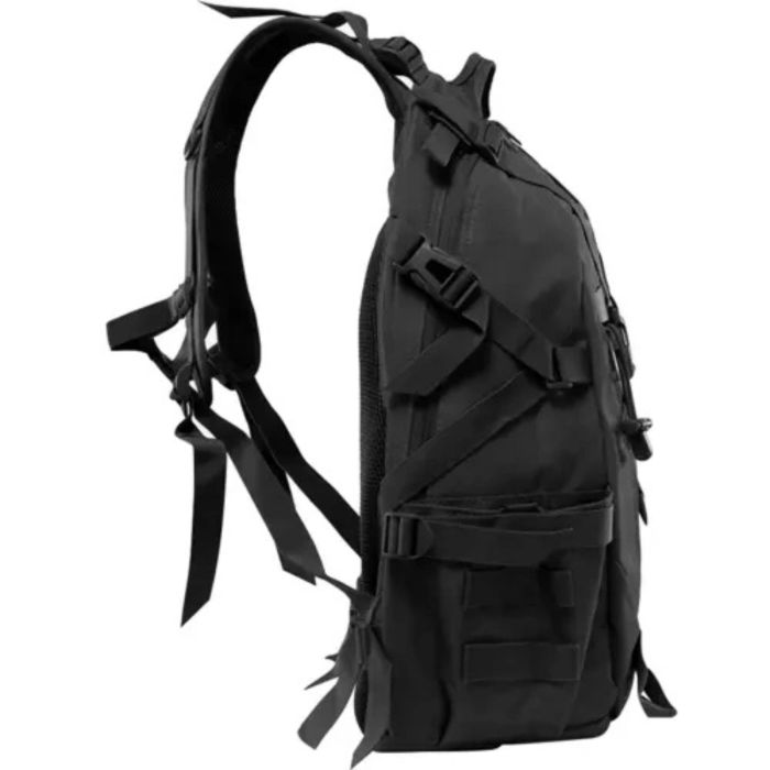 Rucsac militar/turistic 25l VarioShop®, cu husa de ploaie inclusa, material Oxford 900D, sistem MOLLE, catarame eliberare rapida, curele reglabile, ideal pentru drumetii si camping, Negru [18]