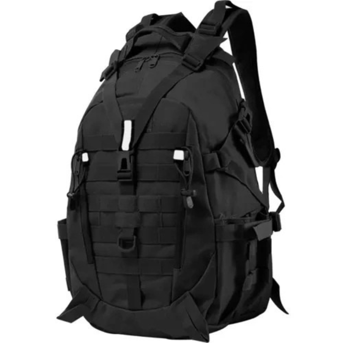 Rucsac militar/turistic 25l VarioShop®, cu husa de ploaie inclusa, material Oxford 900D, sistem MOLLE, catarame eliberare rapida, curele reglabile, ideal pentru drumetii si camping, Negru [15]