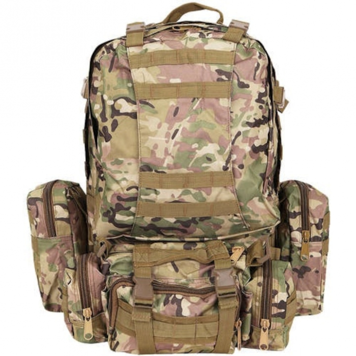 Rucsac Militar VarioShop® pentru Drumetii pe Munte, Volum 45 L, 2+3 Compartimente, Impermeabil, Culoare Verde Camuflaj [13]