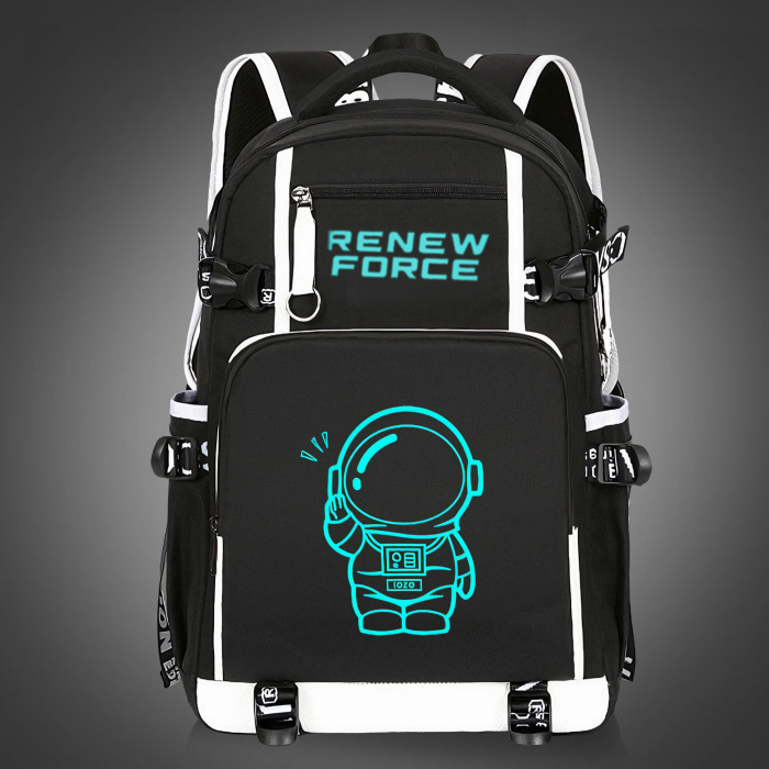 Rucsac Scolar Multifunctional VarioShop® cu Imprimeu Astronaut si cu Design Fosforescent, Material Rezistent la Apa, Bretele Reglabile, Compartiment Laptop, Dimensiuni 44x30x14 cm, Potrivit pentru Sco [21]