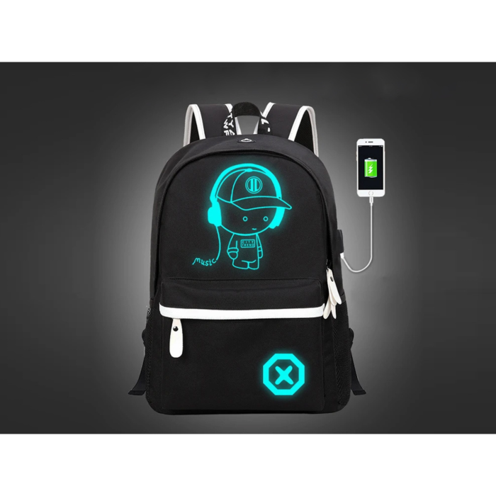 Rucsac VarioShop®, port USB, iesire pentru casti, elemente reflectorizante, material impermeabil , bretele reglabile, pentru scoala, serviciu si excursii, 40x32x15 cm, negru [4]