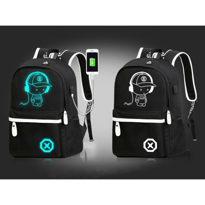 Rucsac VarioShop®, port USB, iesire pentru casti, elemente reflectorizante, material impermeabil , bretele reglabile, pentru scoala, serviciu si excursii, 40x32x15 cm, negru [5]