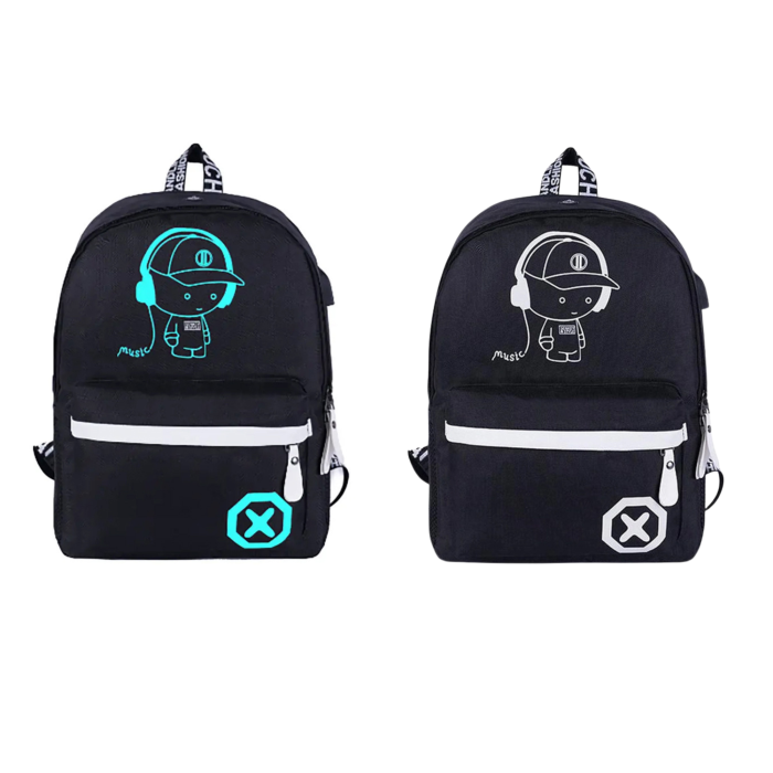 Rucsac VarioShop®, port USB, iesire pentru casti, elemente reflectorizante, material impermeabil , bretele reglabile, pentru scoala, serviciu si excursii, 40x32x15 cm, negru [8]
