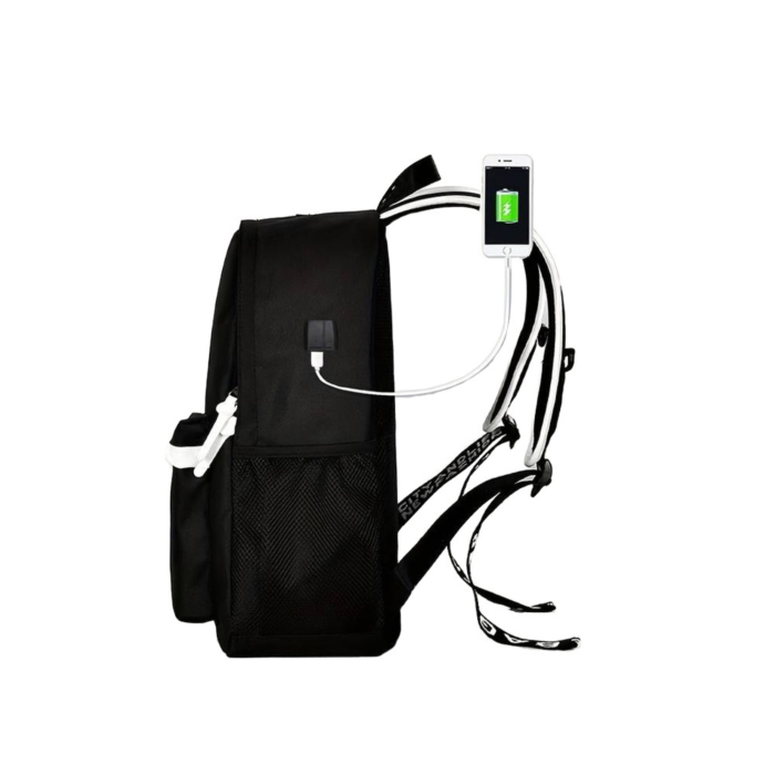 Rucsac VarioShop®, port USB, iesire pentru casti, elemente reflectorizante, material impermeabil , bretele reglabile, pentru scoala, serviciu si excursii, 40x32x15 cm, negru [7]