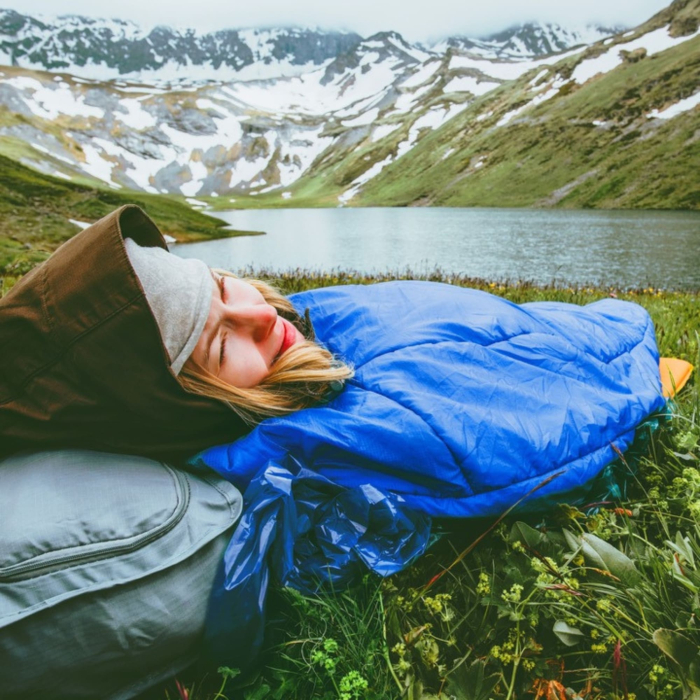 Sac de dormit 2 în 1 VarioShop®, cu glugă și funcție pilotă, albastru, 210x75 cm – ideal pentru camping, drumeții și outdoor [5]