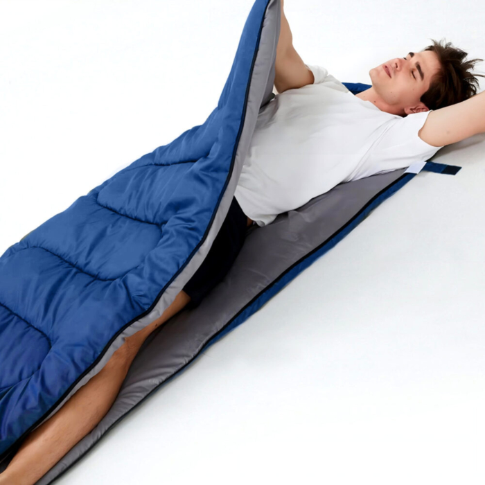 Sac de dormit 2 în 1 VarioShop®, cu glugă și funcție pilotă, albastru, 210x75 cm – ideal pentru camping, drumeții și outdoor [9]