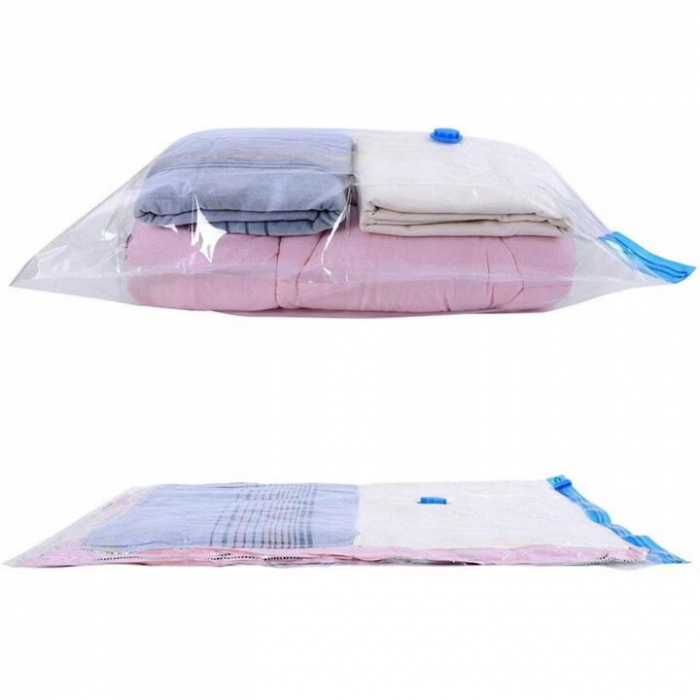Sac vacuum VarioShop®, pentru haine, pilote, perne, dimensiune 70 x 100 cm, design ergonomic, reutilizabil, impermeabil, Transparent [13]