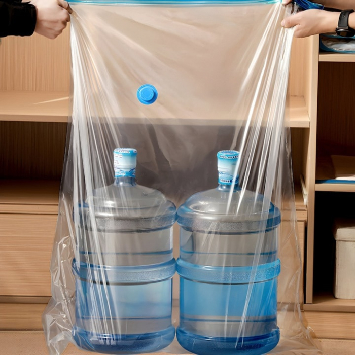 Sac vacuum VarioShop®, pentru haine, pilote, perne, dimensiune 70 x 100 cm, design ergonomic, reutilizabil, impermeabil, Transparent [9]