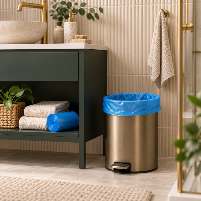 Saci menajeri VarioShop®, 35L, 150 bucati/rola, pentru casa, birou si spatii comerciale, albastru [8]