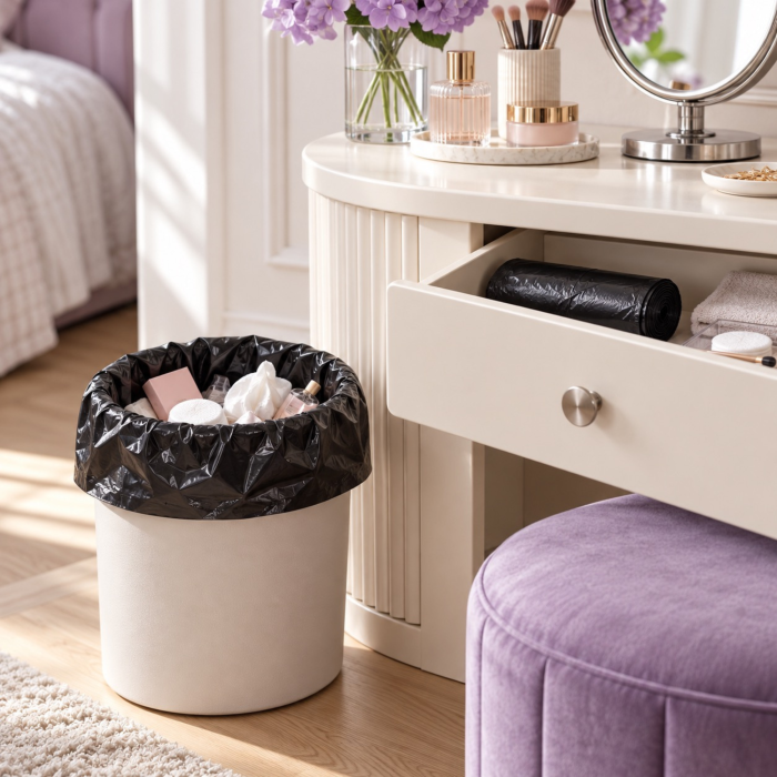 Saci menajeri VarioShop®, pentru utilizare casnica si curatenie, impermeabili, 35L, 15 bucati, 50 x 60 cm, negru [4]