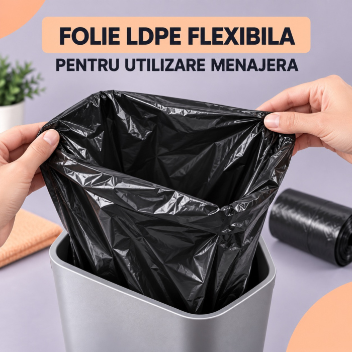 Saci menajeri VarioShop®, pentru utilizare casnica si curatenie, impermeabili, 35L, 15 bucati, 50 x 60 cm, negru [6]