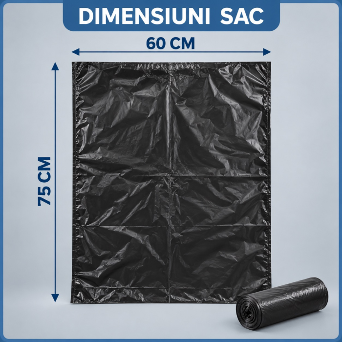 Saci menajeri VarioShop®, pentru utilizare casnica si curatenie, impermeabili, 60L, 10 bucati, 60 x 75 cm, negru [4]