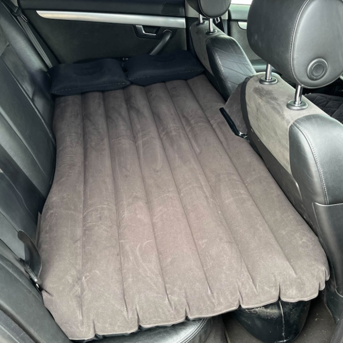 Saltea auto gonflabila cu suport integrat VarioShop®, pompa electrica 12V, 2 perne si husa, pat portabil pentru masina, sarcina maxima 300 kg, ideala pentru calatorii si camping, 130 x 80 cm, Negru [6]