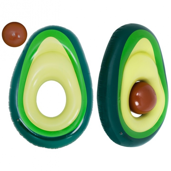 Saltea gonflabila cu minge in forma de avocado VarioShop®, 150 cm de distractie, relaxare si stil tropical pentru plaja, piscina sau vacanta, 150 x 120 x 21 cm, Verde [7]