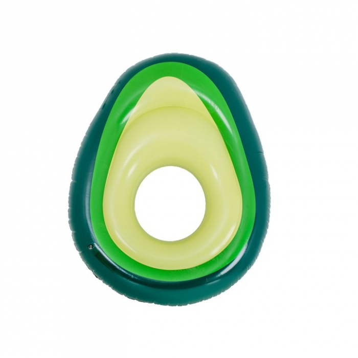 Saltea gonflabila cu minge in forma de avocado VarioShop®, 150 cm de distractie, relaxare si stil tropical pentru plaja, piscina sau vacanta, 150 x 120 x 21 cm, Verde [9]