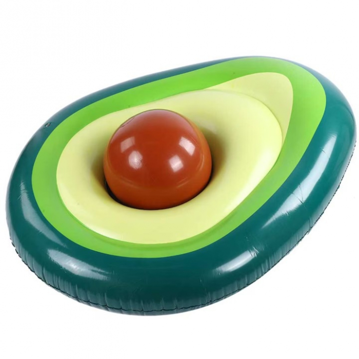 Saltea gonflabila cu minge in forma de avocado VarioShop®, 150 cm de distractie, relaxare si stil tropical pentru plaja, piscina sau vacanta, 150 x 120 x 21 cm, Verde [10]
