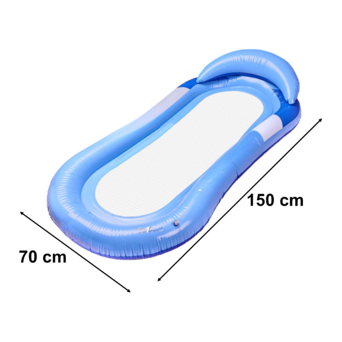 Saltea gonflabila piscina VarioShop®, cu suport pentru cap si plasa centrala, albastru [3]