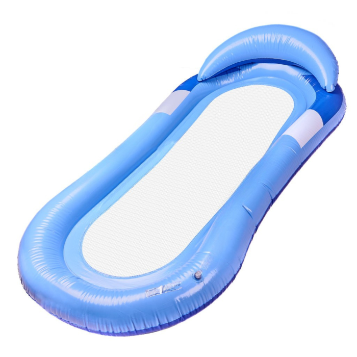 Saltea gonflabila piscina VarioShop®, cu suport pentru cap si plasa centrala, albastru [2]