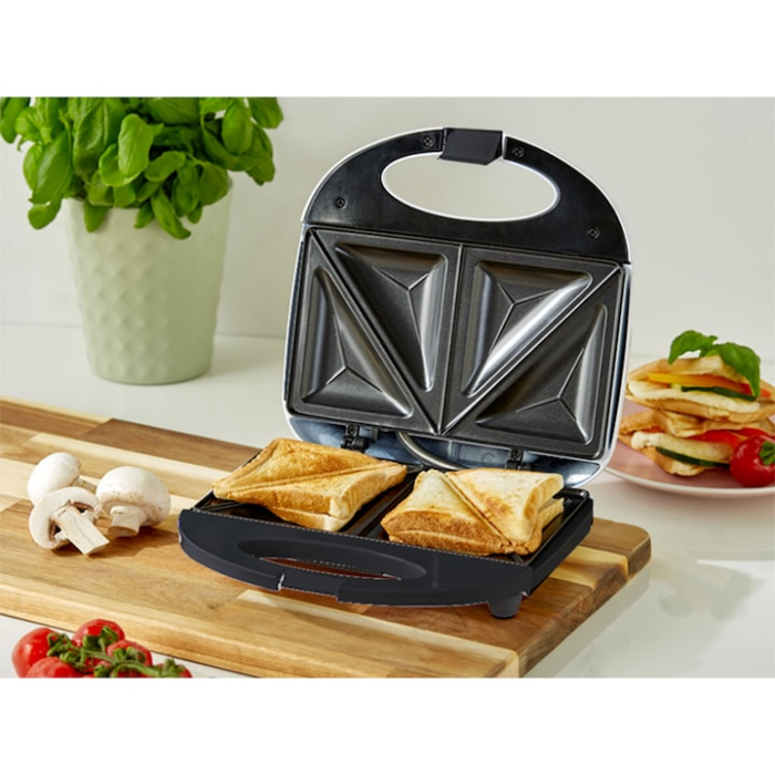 Sandwich Maker VarioShop®, 750W, placi antiaderente, indicator luminos, pregatire simultana, incalzire rapida, design compact si elegant, negru [8]