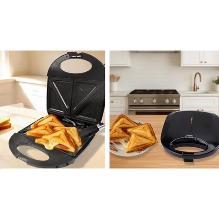 Sandwich Maker VarioShop®, 750W, placi antiaderente, indicator luminos, pregatire simultana, incalzire rapida, design compact si elegant, negru [11]