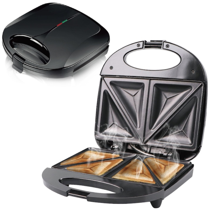 Sandwich Maker VarioShop®, 750W, placi antiaderente, indicator luminos, pregatire simultana, incalzire rapida, design compact si elegant, negru [4]