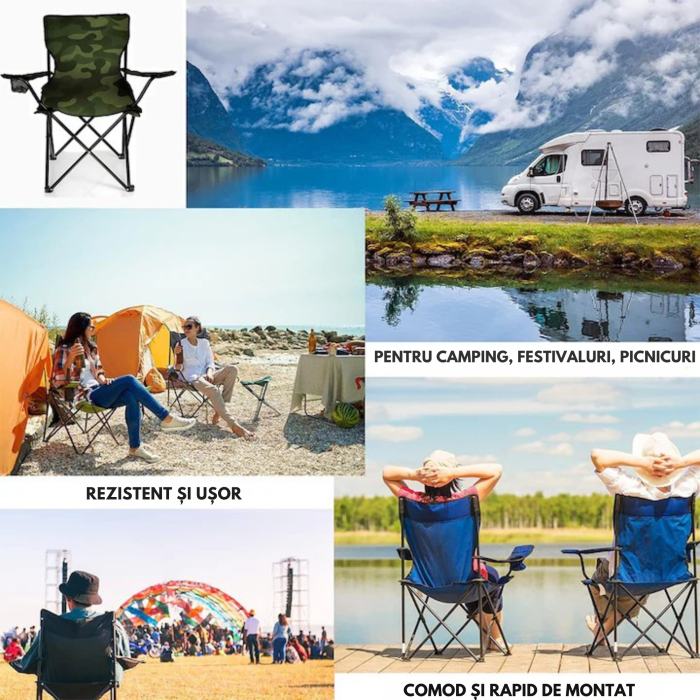 Scaun de pescuit pliabil VarioShop, ergonomic, cadru metalic [4]