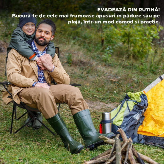 Scaun de pescuit pliabil VarioShop, ergonomic, cadru metalic [3]