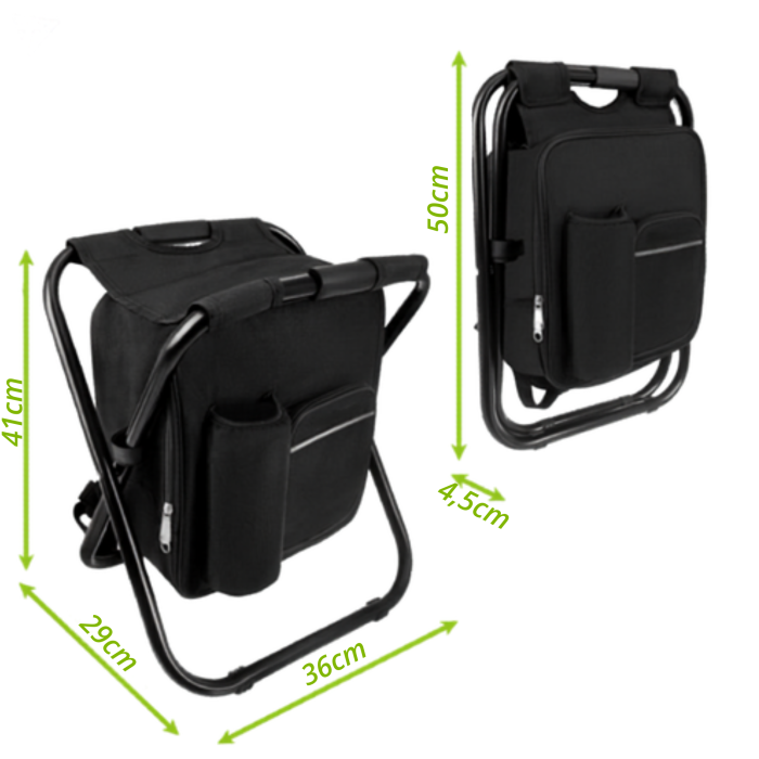 Scaun pescuit pliabil VarioShop® 3in1, cu rucsac si geanta termoizolanta, rezistenta 150 kg, pliabil, pentru camping, pescuit si drumetii, 36x29x41 cm [3]
