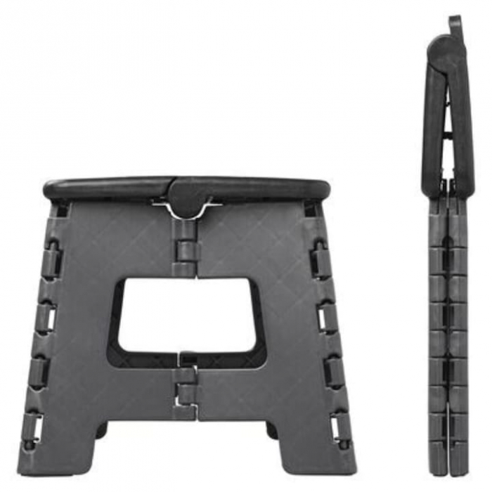 Scaun Pliabil VarioShop®, Tip Taburet cu maner, Pentru Aer Liber, Gradina, Bucatarie, Baie, Camping si Pescuit sau pentru Copii, Inaltime 22 cm, Gri [7]