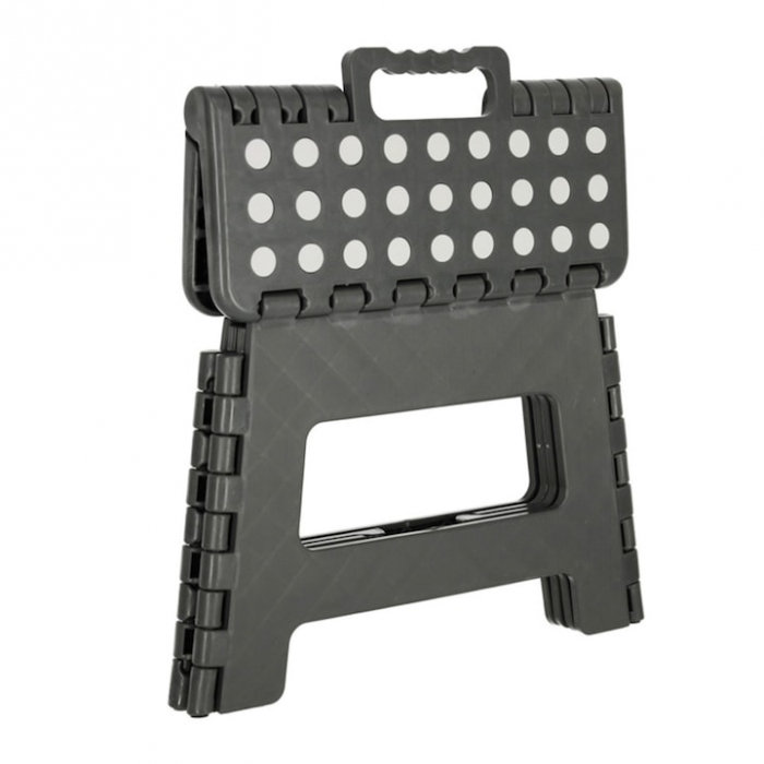 Scaun Pliabil VarioShop®, Tip Taburet cu maner, Pentru Aer Liber, Gradina, Bucatarie, Baie, Camping si Pescuit sau pentru Copii, Inaltime 22 cm, Gri [8]