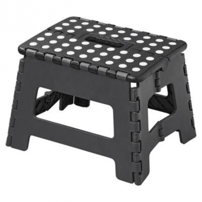 Scaun Pliabil VarioShop®, Tip Taburet cu maner, Pentru Aer Liber, Gradina, Bucatarie, Baie, Camping si Pescuit sau pentru Copii, Inaltime 22 cm, Gri [9]