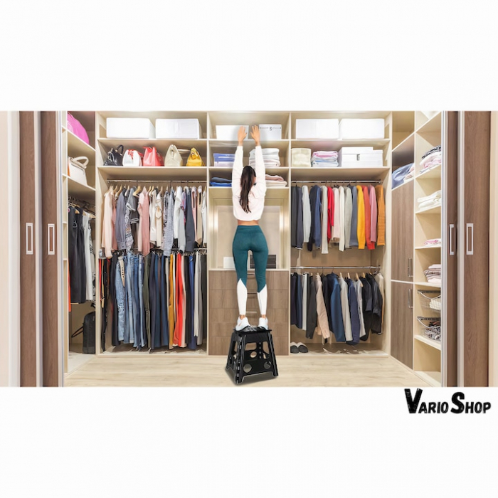 Scaun Pliabil VarioShop®, Tip Taburet cu maner, Pentru Aer Liber, Gradina, Bucatarie, Baie, Camping si Pescuit sau pentru Copii, negru, Inaltime 39 cm [7]