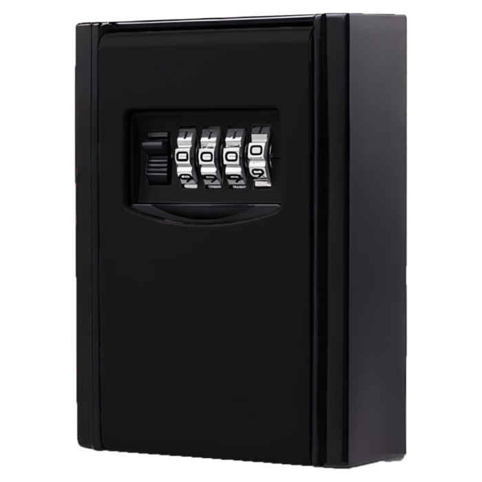 Seif pentru chei VarioShop® cu combinatie 4 cifre, cutie pentru chei si obiecte de valoare, montaj pe perete, capac impermeabil, otel, 11.5 x 4 x 8.5 cm, Negru [9]