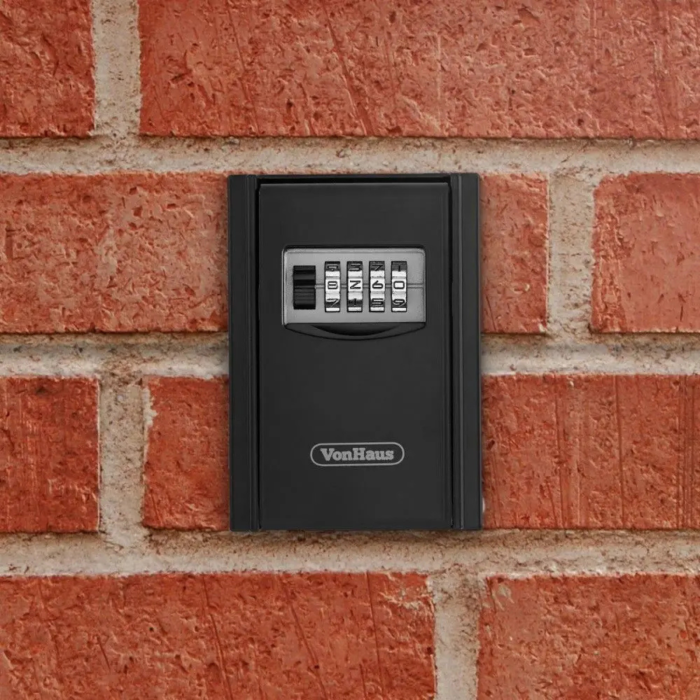 Seif pentru chei VarioShop® cu combinatie 4 cifre, cutie pentru chei si obiecte de valoare, montaj pe perete, capac impermeabil, otel, 11.5 x 4 x 8.5 cm, Negru [2]