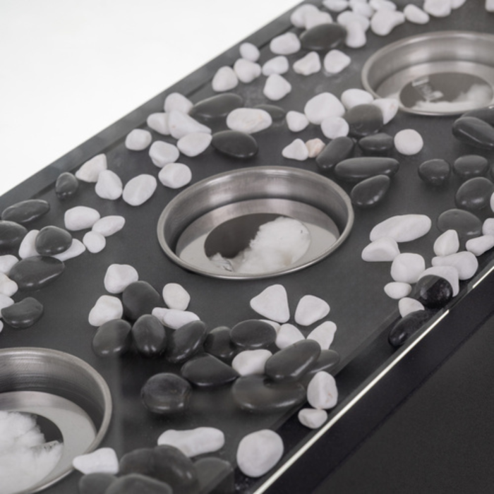 Semineu bio pe bioetanol VarioShop®, independent, cu 4 pereti de sticla securizata, rezervor 450 ml, cu pietricele decorative, ideal pentru casa si terasa, dimensiuni 45 x 30 x 21 cm [3]