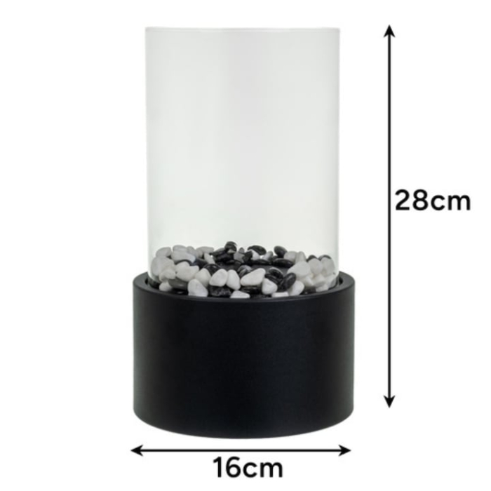 Semineu bio VarioShop®, portabil, fara fum si miros, din fier si sticla securizata, vatra din otel si pietricele incluse, timp ardere 60 minute, ideal pentru sufragerie, dormitor sau terasa [6]