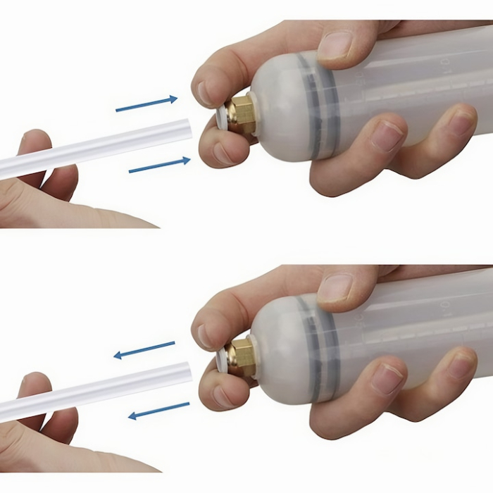 Seringa profesionala pentru aspirare ulei si fluide VarioShop®, capacitate 200 ml, cu furtunuri, dopuri si accesorii, ideala pentru ateliere auto, utilaje, gradinarit si intretinere echipamente [3]