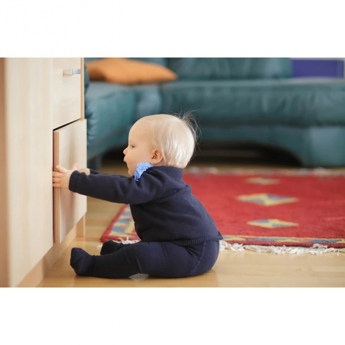 Set 10 bucati sigurante copii VarioShop®, flexibile, textile, protectie pentru blocare sertare, usa cuptor, dulap, ajustabile pe lungime, adeziv puternic, dimensiune 20 cm, Negru [5]