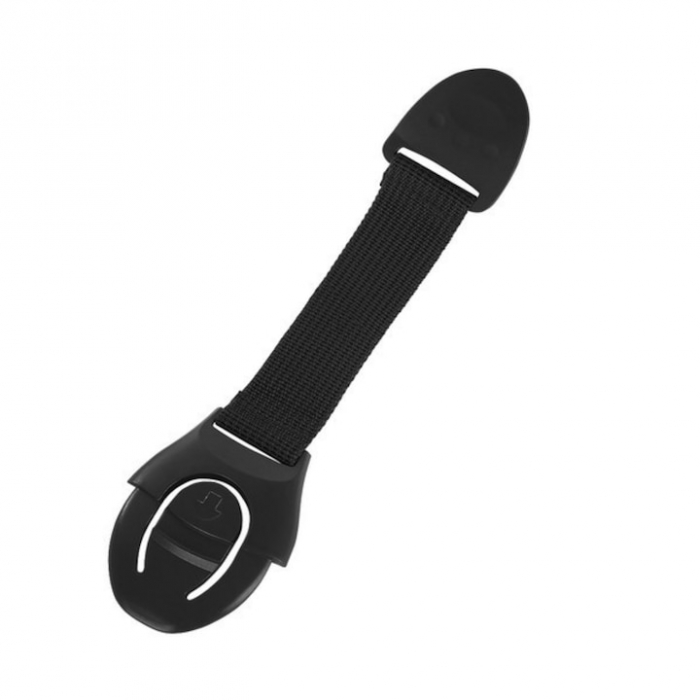 Set 10 bucati sigurante copii VarioShop®, flexibile, textile, protectie pentru blocare sertare, usa cuptor, dulap, ajustabile pe lungime, adeziv puternic, dimensiune 20 cm, Negru [13]