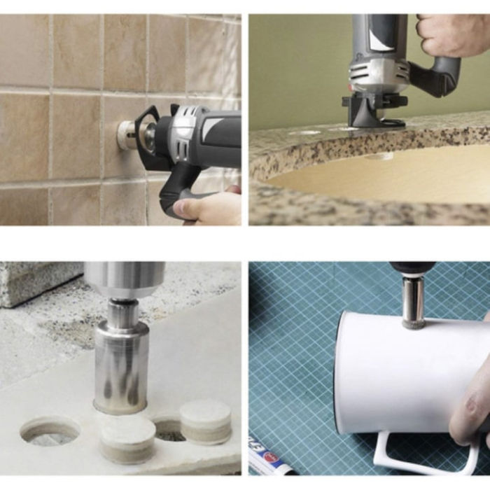 Set 10 carote diamantate profesionale VarioShop, otel, dimensiuni 6x68mm, utilizare uscata si umeda [4]