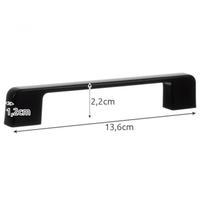 Set 10 Manere Mobila VarioShop®, Aplicare Universala, Usor de Montat, Lungime 104 mm, Suruburi de Fixare Incluse, Aluminiu, Negru Mat [9]