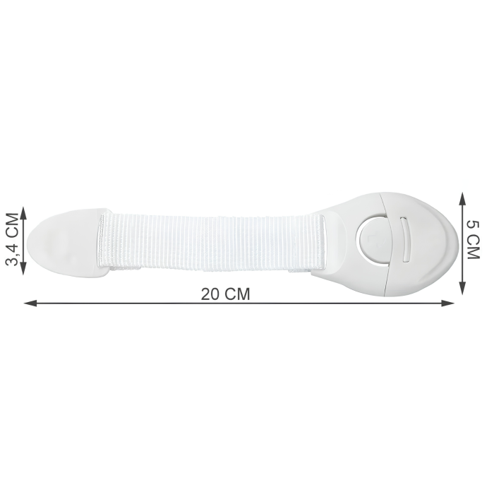 Set 10 sigurante pentru copii VarioShop®, material textil flexibil, pentru mobilier si electrocasnice, adeziv puternic, 20 cm, alb [4]