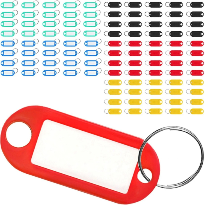 Set 100 brelocuri pentru chei VarioShop®, pentru identificare si organizare, eticheta inscriptibila, inel metalic, PP, 6,5 x 2,1 cm, multicolor [3]