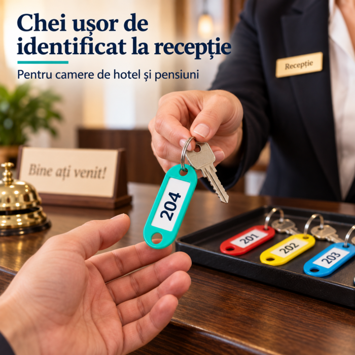 Set 100 brelocuri pentru chei VarioShop®, pentru identificare si organizare, eticheta inscriptibila, inel metalic, PP, 6,5 x 2,1 cm, multicolor [8]
