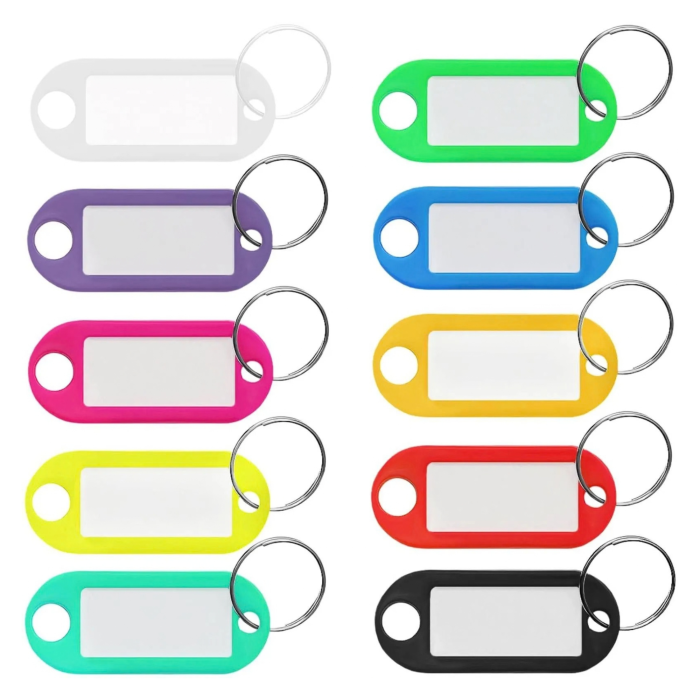 Set 100 brelocuri pentru chei VarioShop®, pentru identificare si organizare, eticheta inscriptibila, inel metalic, PP, 6,5 x 2,1 cm, multicolor [2]